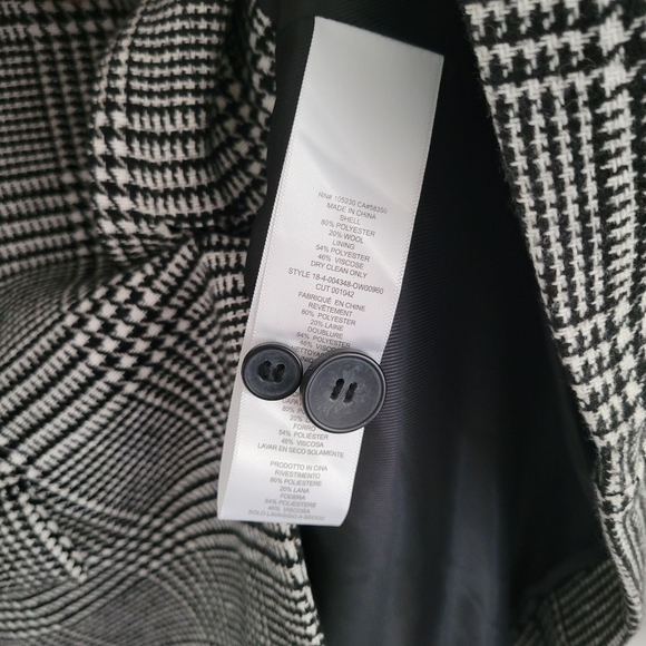 NWT Current/Elliott Calla Blazer Jacket Black White Houndstooth 2-Button Size 2 - Picture 5 of 10
